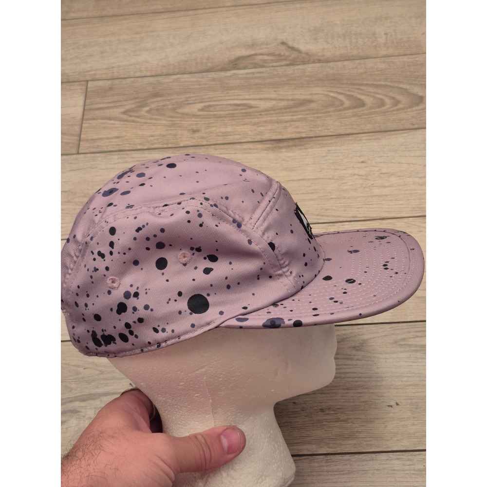 Burton Mens 5 Panel Camper Hat Purple Black Paint Splatter Logo Adjustable Cap - Picture 9 of 16